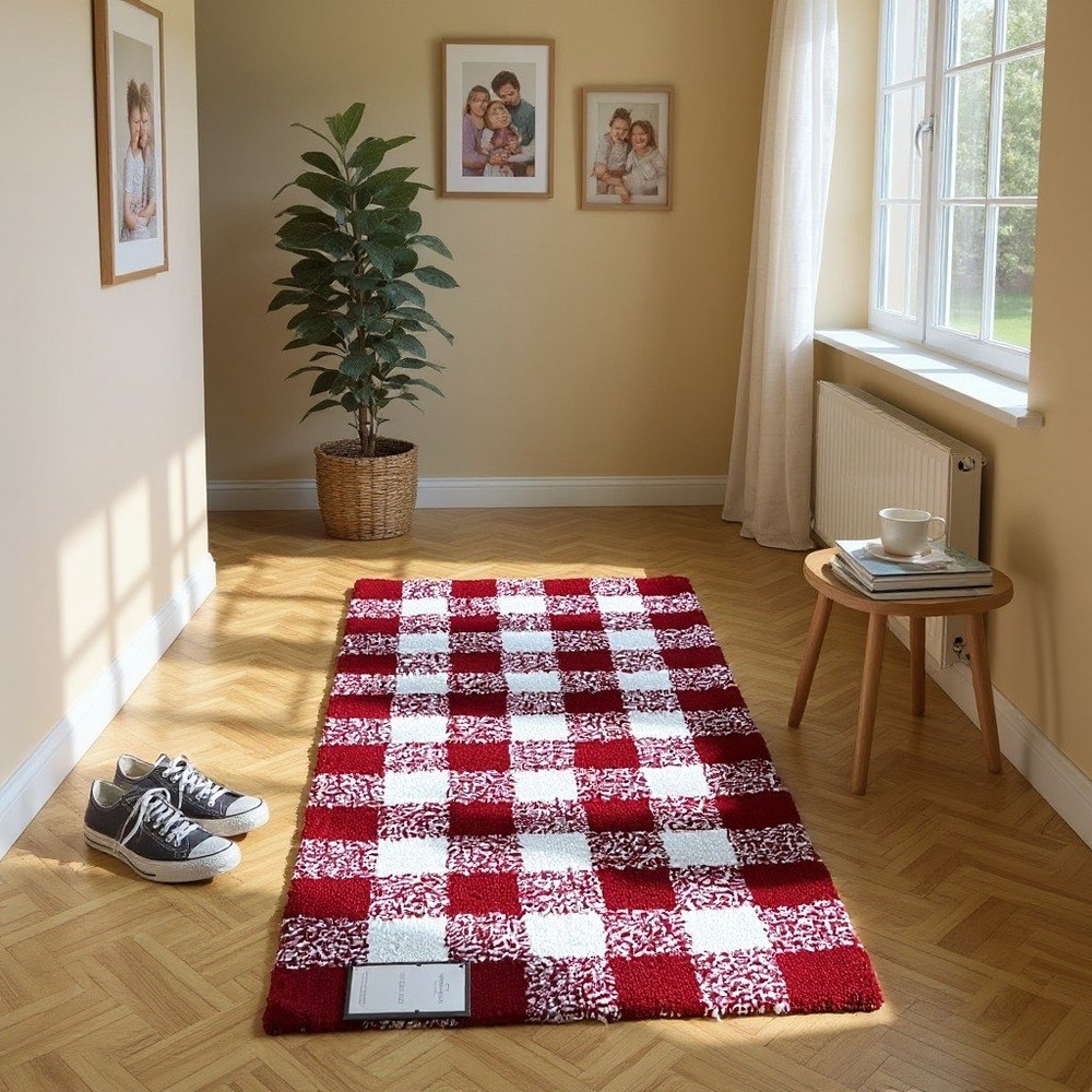 Threshold Kitchen Rug Unisex 18x30 Red Brand New Buffalo Check Cotton Plaid
